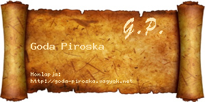 Goda Piroska névjegykártya